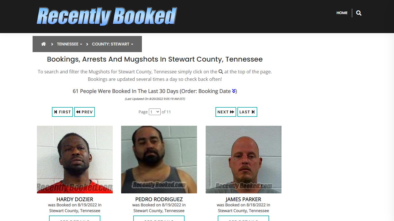 Bookings, Arrests and Mugshots in Stewart County, Tennessee