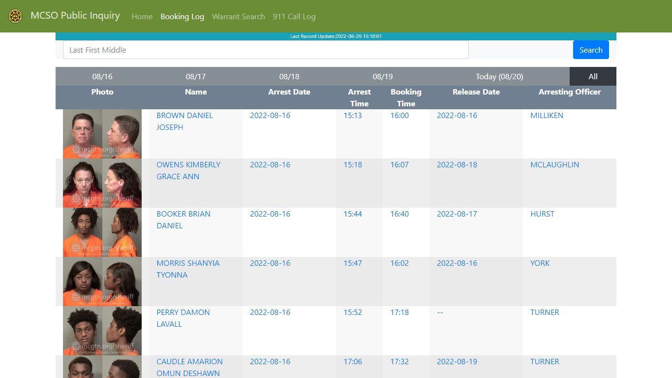 MCSO Public Inquiry: Booking Log - api.mcgtn.org